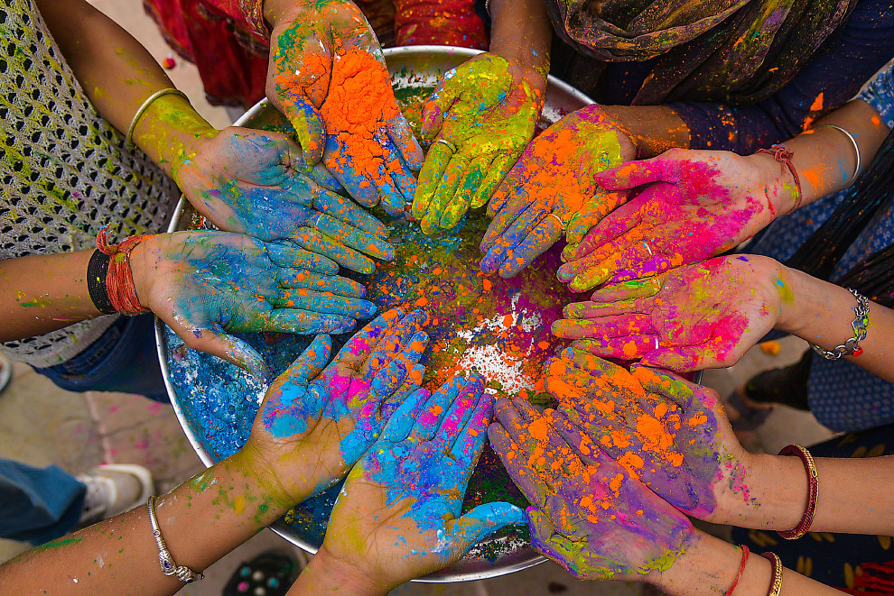 Фестиваль красок Холи 2019 индия
