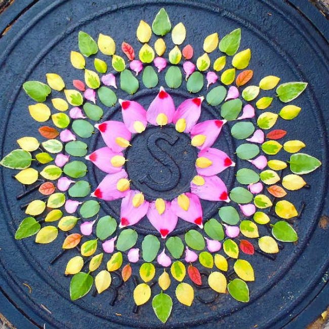 Художница создает красочные мандалы из цветов и растений мандала