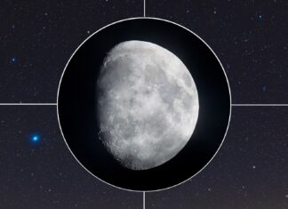 Spica, Luna a vzácný “Blue Moon”